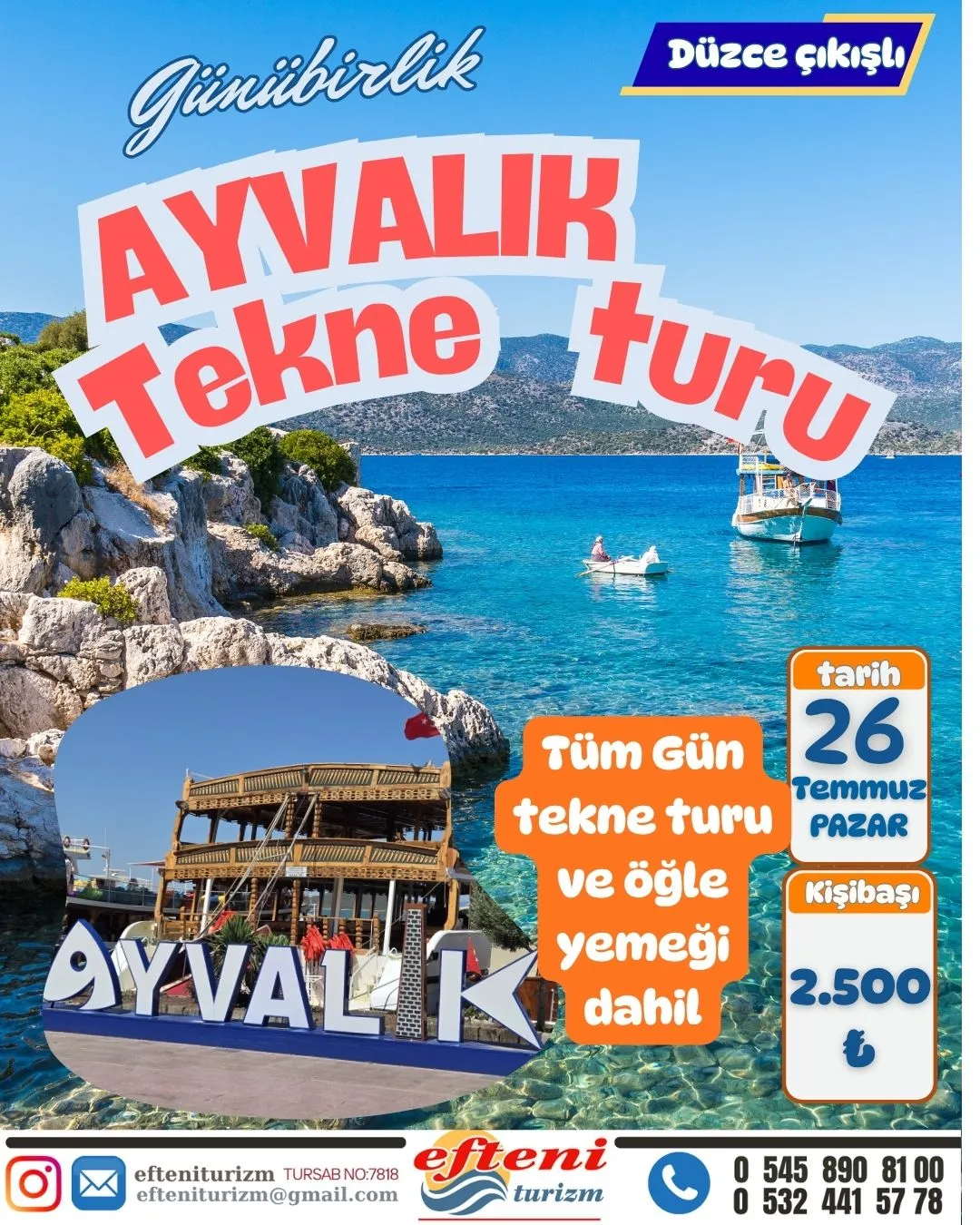 Ayvalık tekne turu