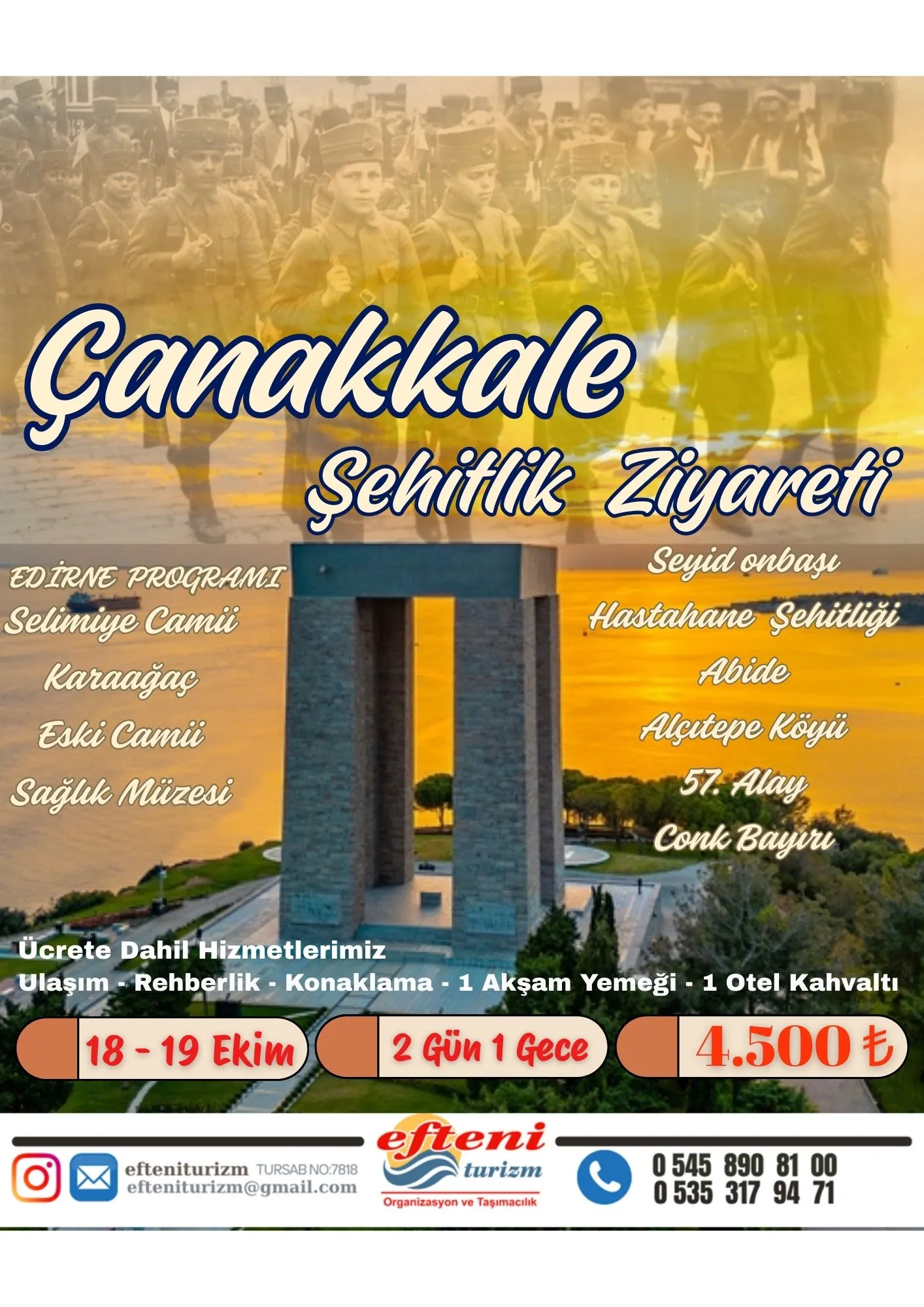 Çanakkale  şehitlik - Edirne gezisi