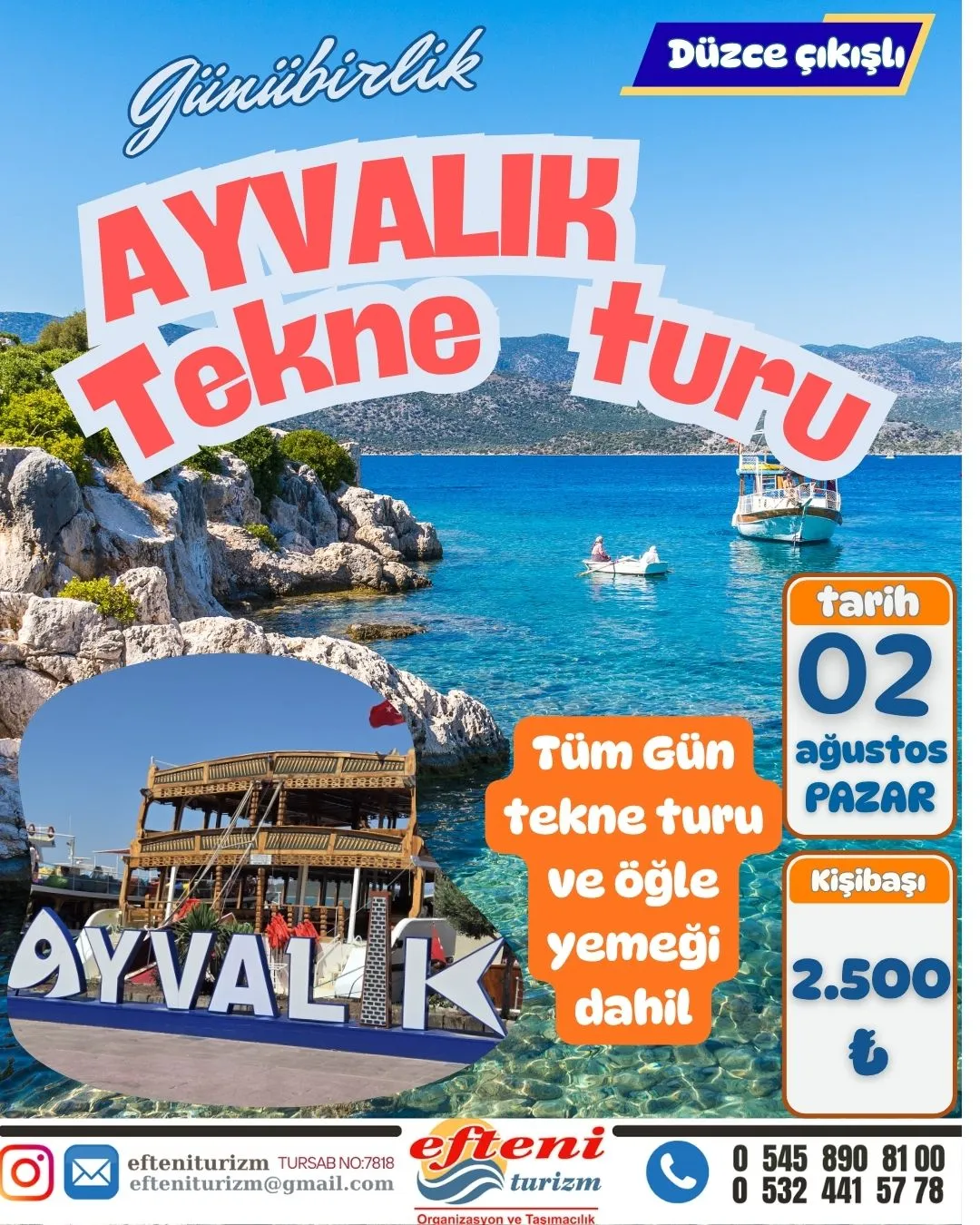 Ayvalık tekne turu